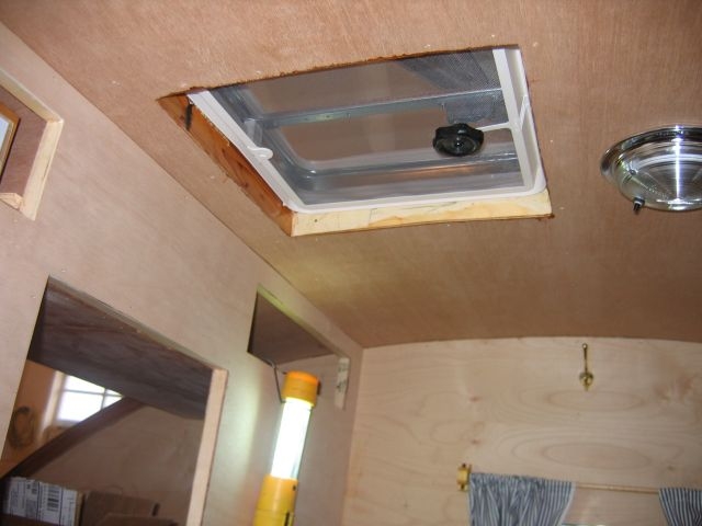 The roof vent in place.