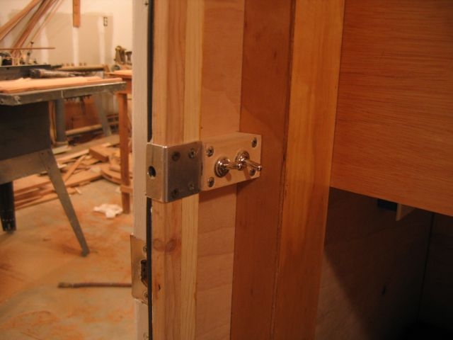 Light switches for porch light and cabin light.