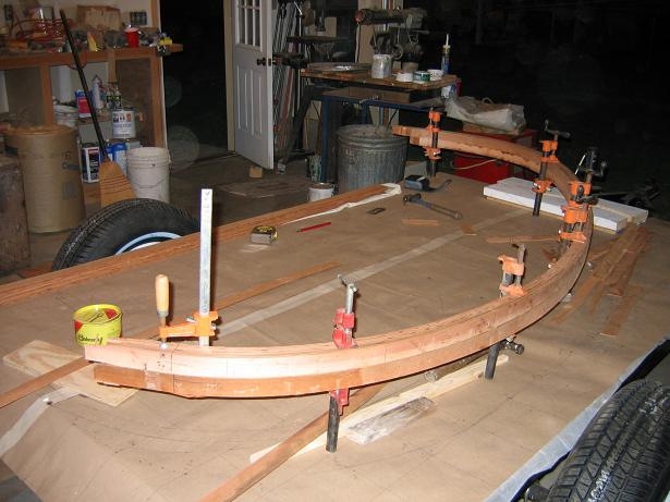 Comparing the two frames after removal from the jig.