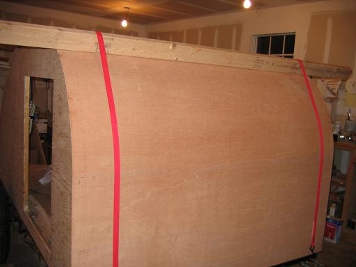 First  4 foot section glued and nailed.