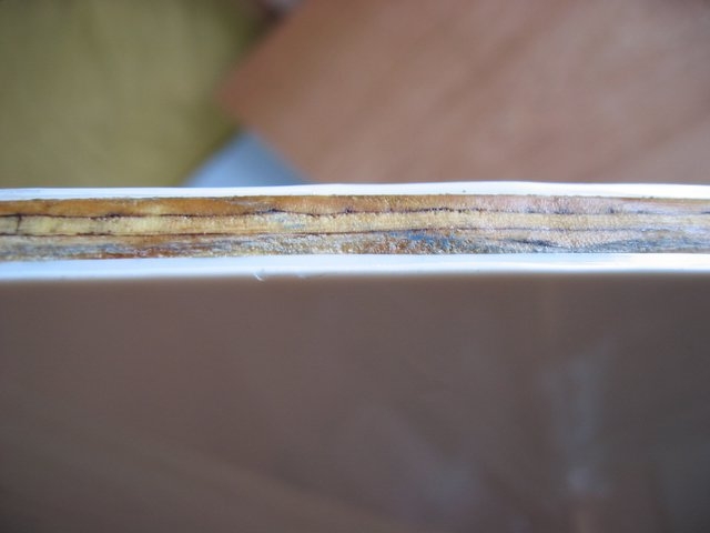 layered on galley side/outside