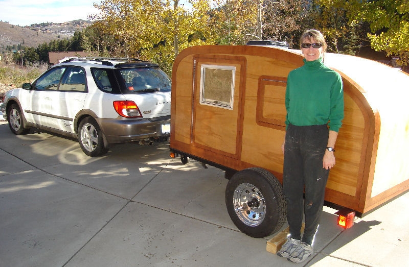 Tow car, trailer and proud builder