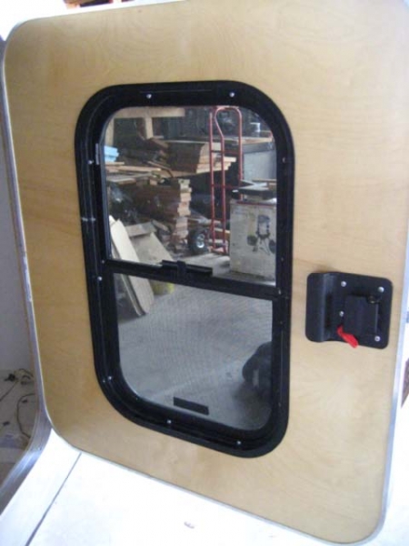 door window interior trim ring inside view