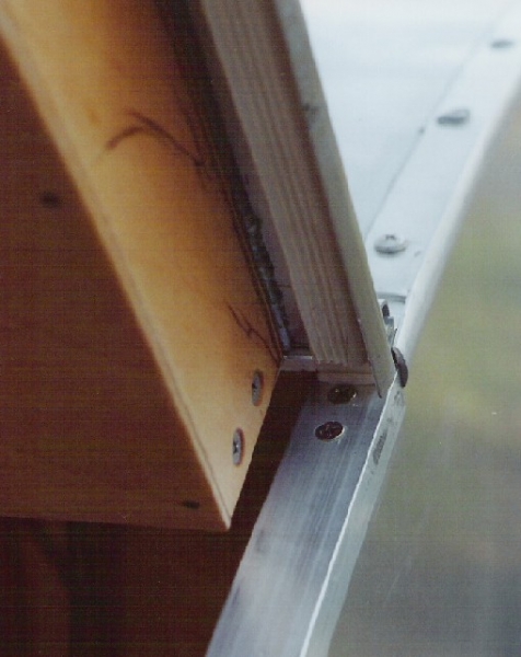 View of the hinge and galley hatch from behind