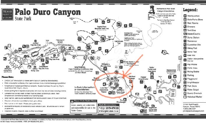 PaloDuro Canyon map