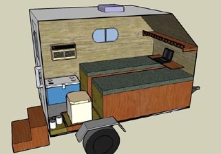 Inside view of new camper