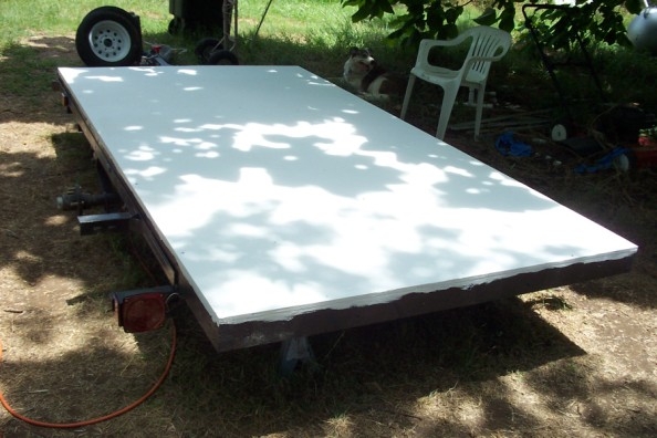 Floor painted with primer