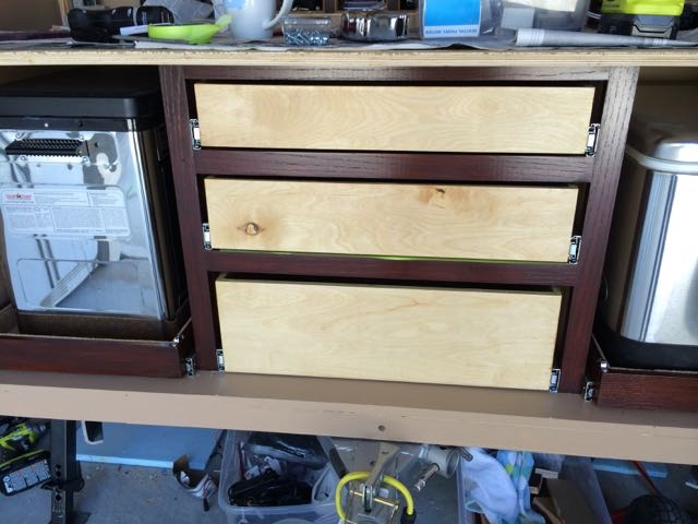 Unfinished drawers closed