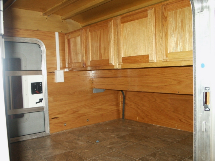 cabinets in rear of cabin