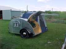 View of the tent with galley open and my trusty Coleman stove.