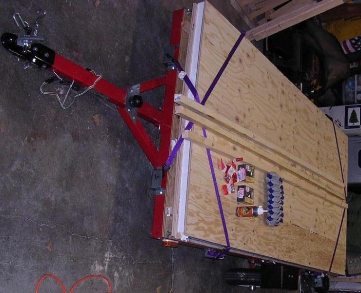 Trailer with wood for TD