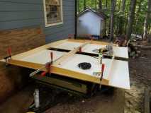 gluing up the rafters