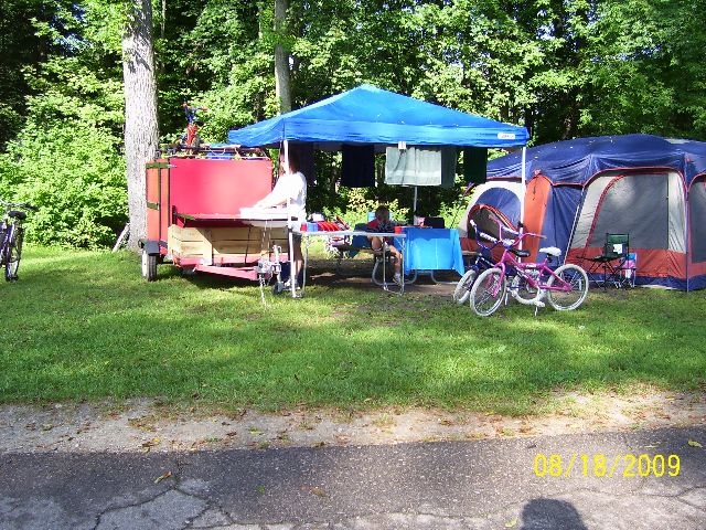 Set-up at campground