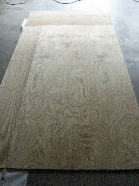 Plywood stretched to make template