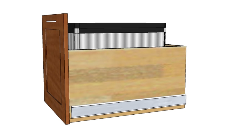 oven drawer back view