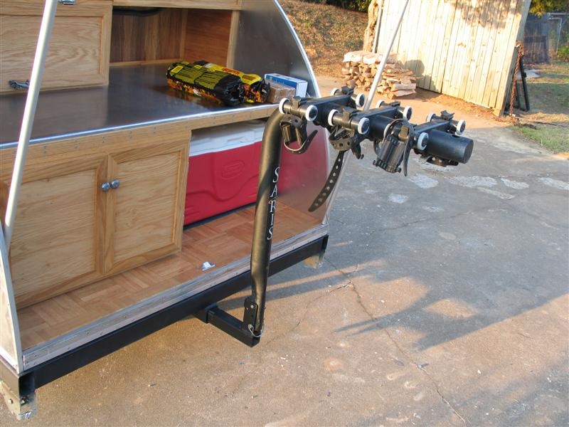 Bike Rack on Back of Teardrop