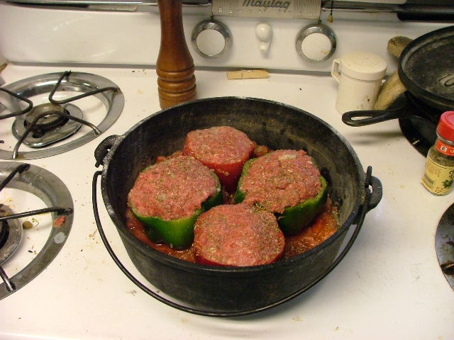 Peppers are stuffed