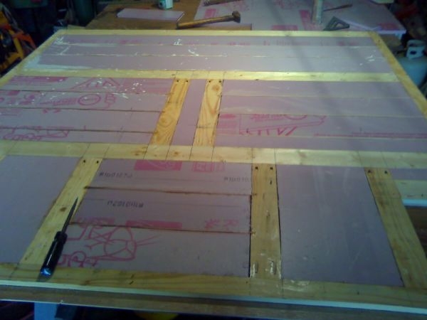 floor with insulation glued in
