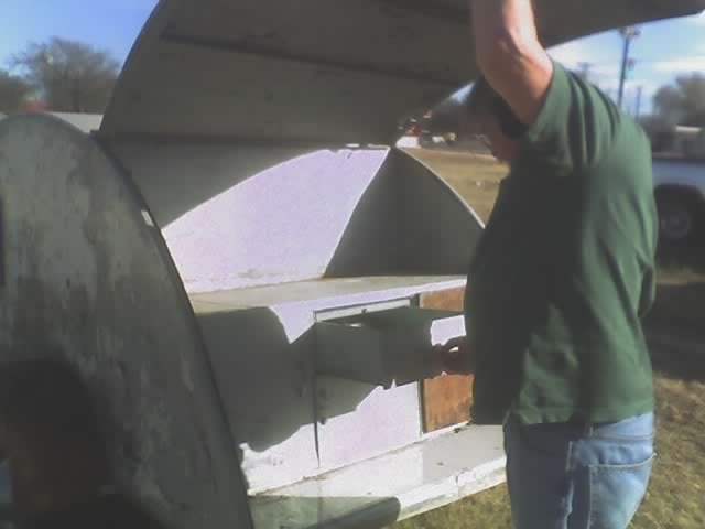galley of the smaller trailer
