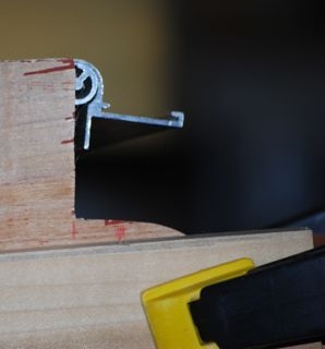 wall cut for hatch hinge