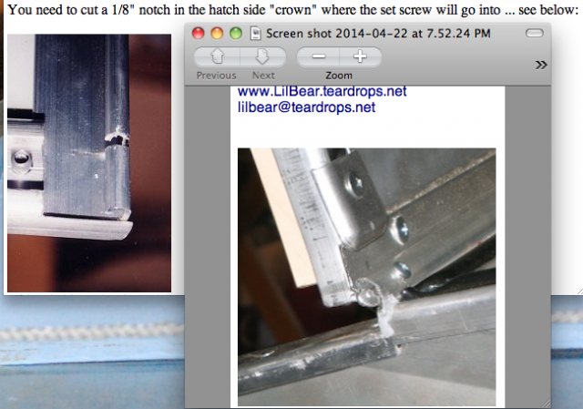 set screw keeps hinge from slide