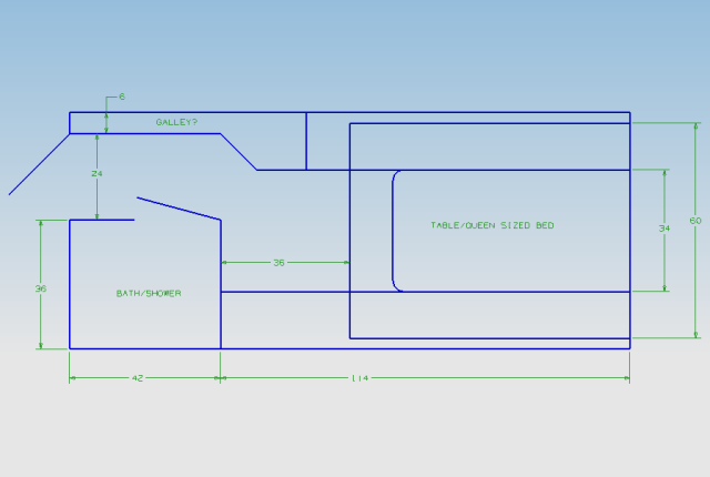 Floorplan with bathroom/shower