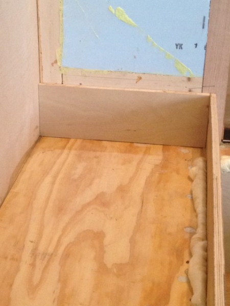 Storage bench roughed-in