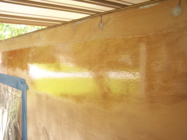 glass tape wetted in