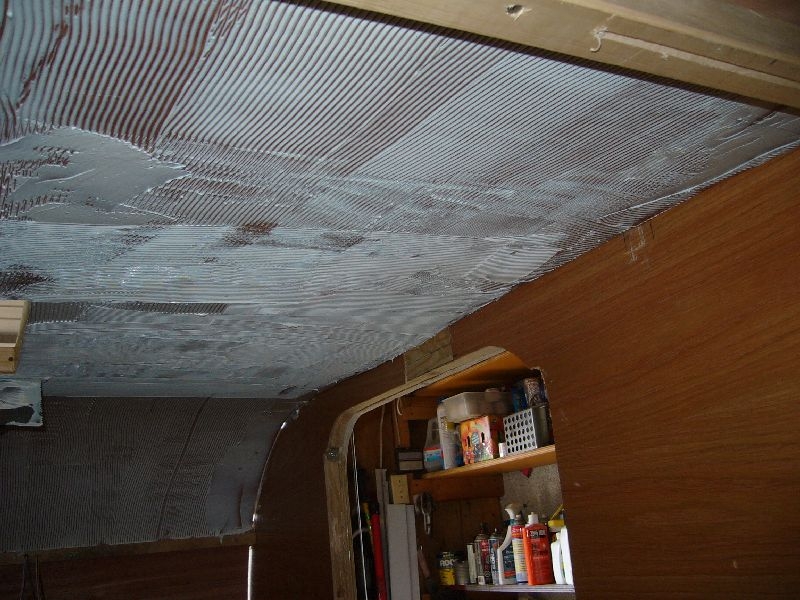 glueing the ceiling for the head liner