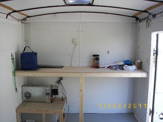 Temporary counter, furnace and water tank