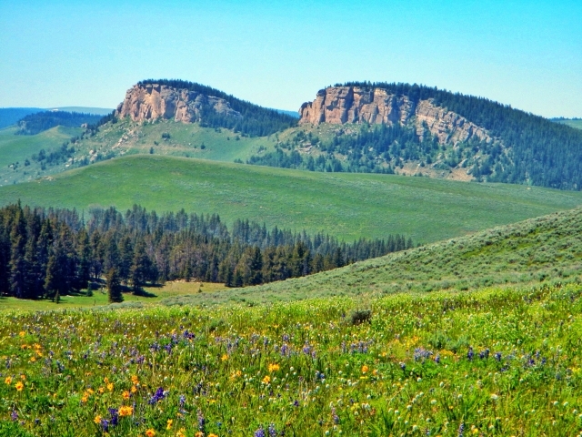 Twin Buttes in the spring