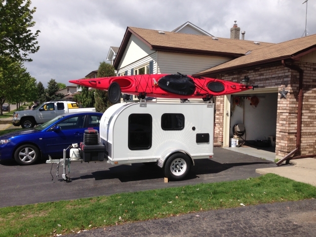 Kayak fitted on rack