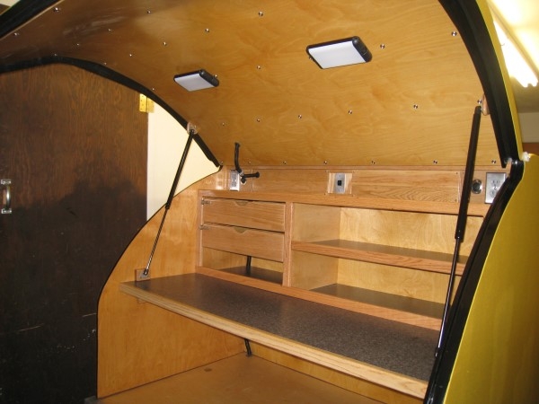 Galley hatch installed with gas struts - IMG 2800