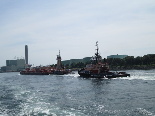 fuel barge heading through