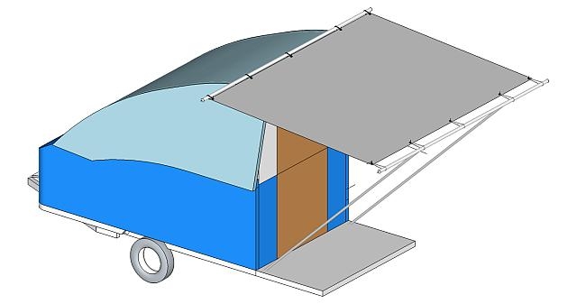 Camping top rear view