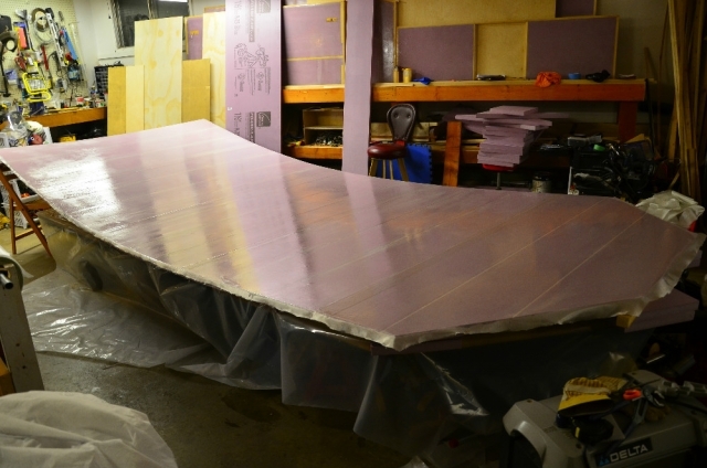 29 Aug 2015 - roof panel laminated then epoxy coated 2 times