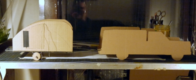 cardboard model with trucl