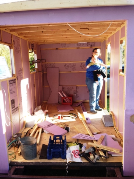Standing inside
