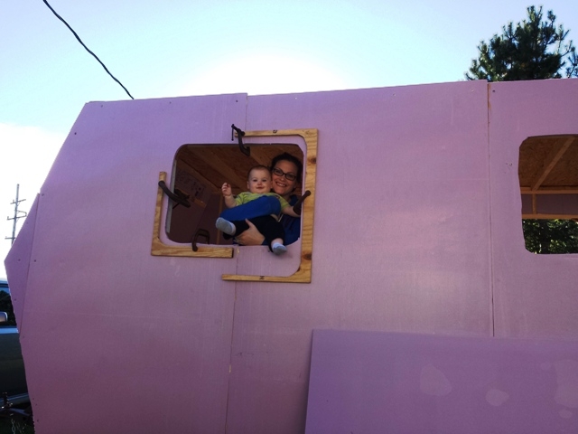 Wife and Son out the window