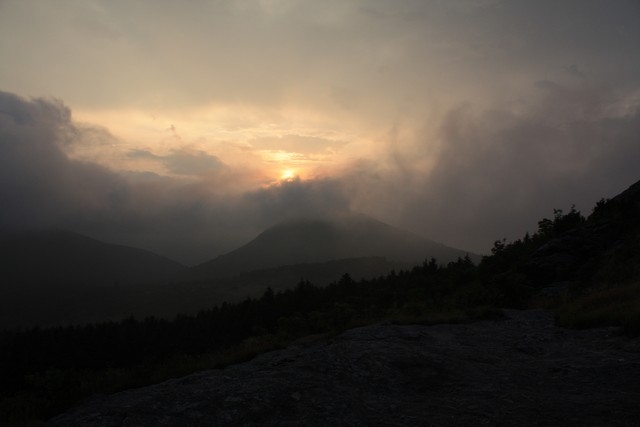 Sunset high in the mountains