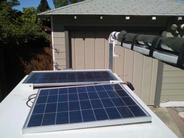 trailer with solar panels top