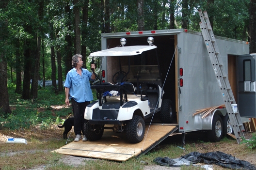 loading golf cart