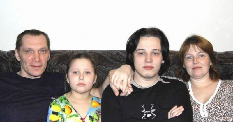 My family.I am the daughter Dasha, son Paul, his wife Olga.