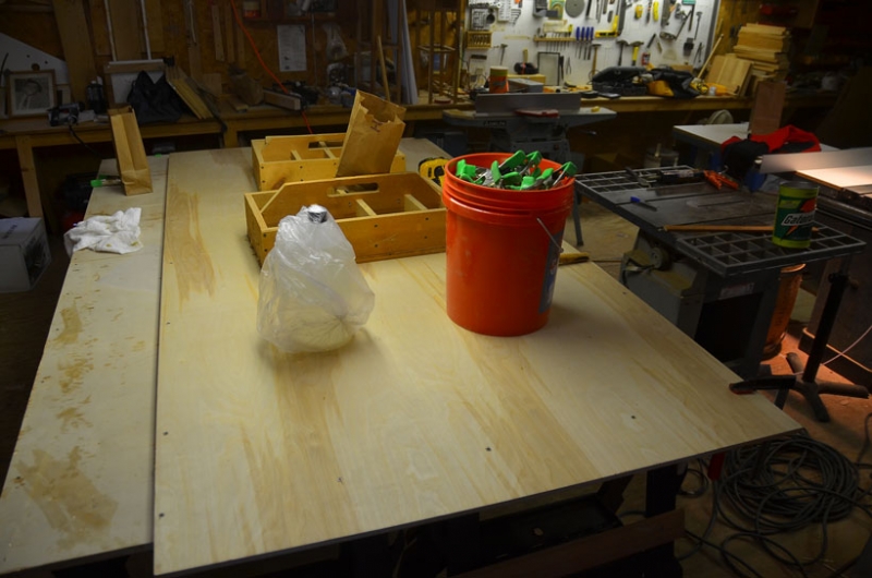 Floor glued in place on the frame