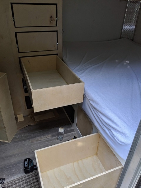 Drawers installed