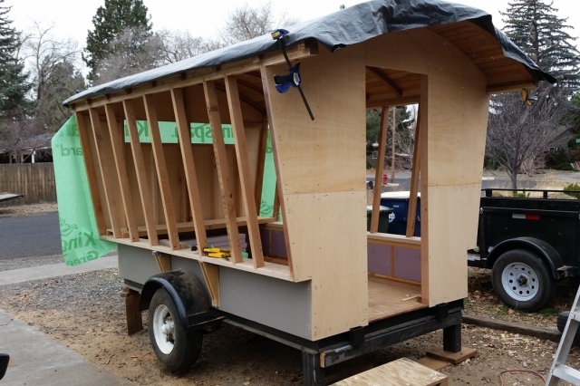 Roof on and tarped