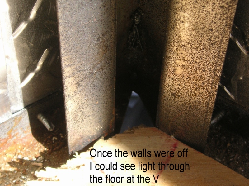 V hole in floor