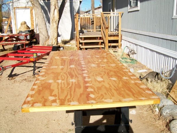 (0187) The floor after, yes, you guessed it, three coats of spar varnish.