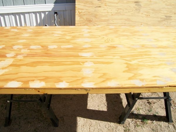 (0188) Another view of the floor. You can really see the Bondo spots over the screws.