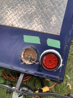 One tail light in